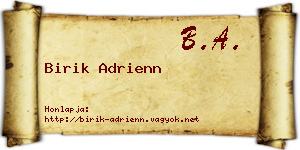 Birik Adrienn névjegykártya